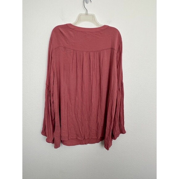 Torrid Women's Crinkle Gauze Embroidered Peasant Top Pink Puff Sleeve Size 3X - Picture 8 of 9